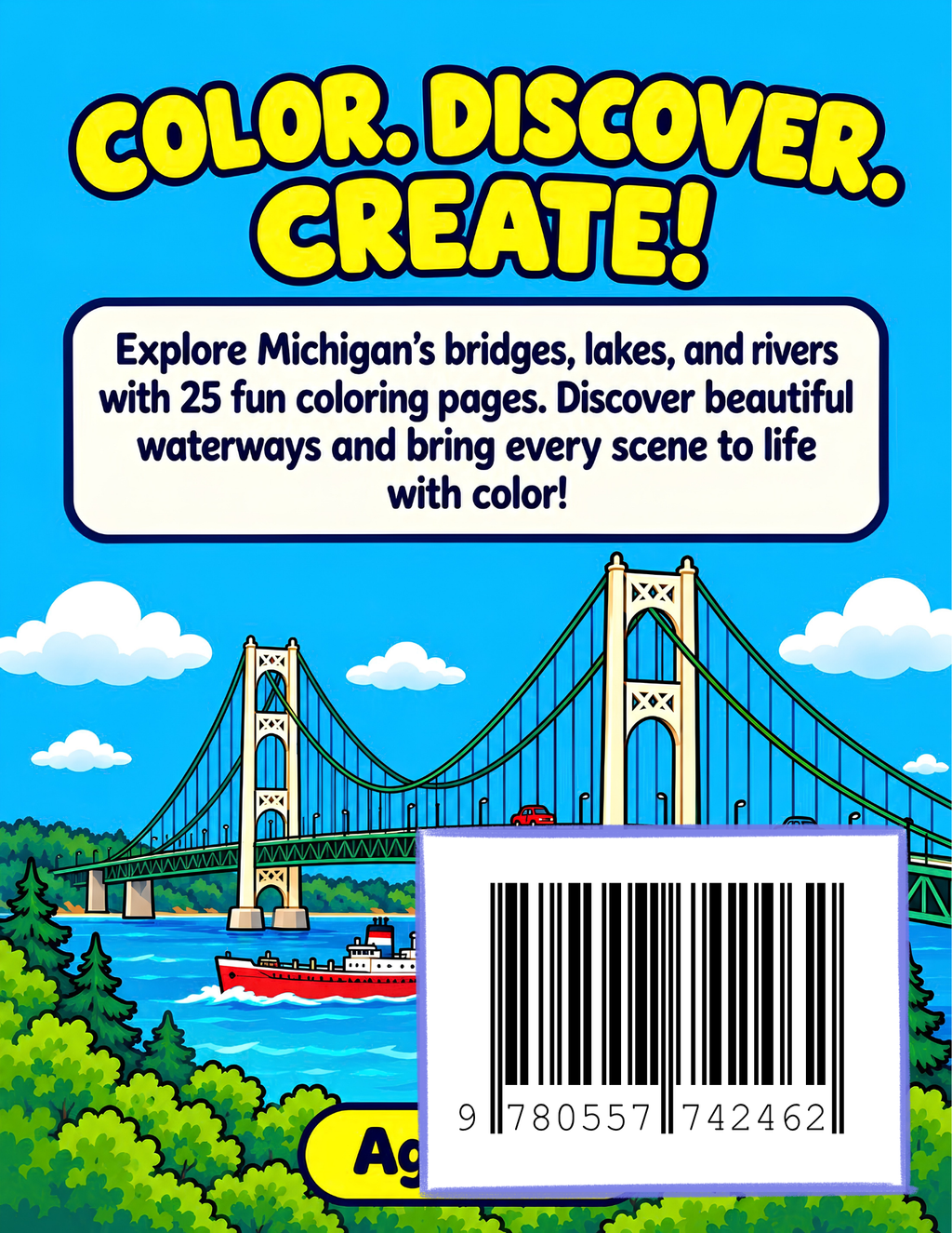 Michigan Bridges And Waterways Coloring Book(Printable PDF Download)