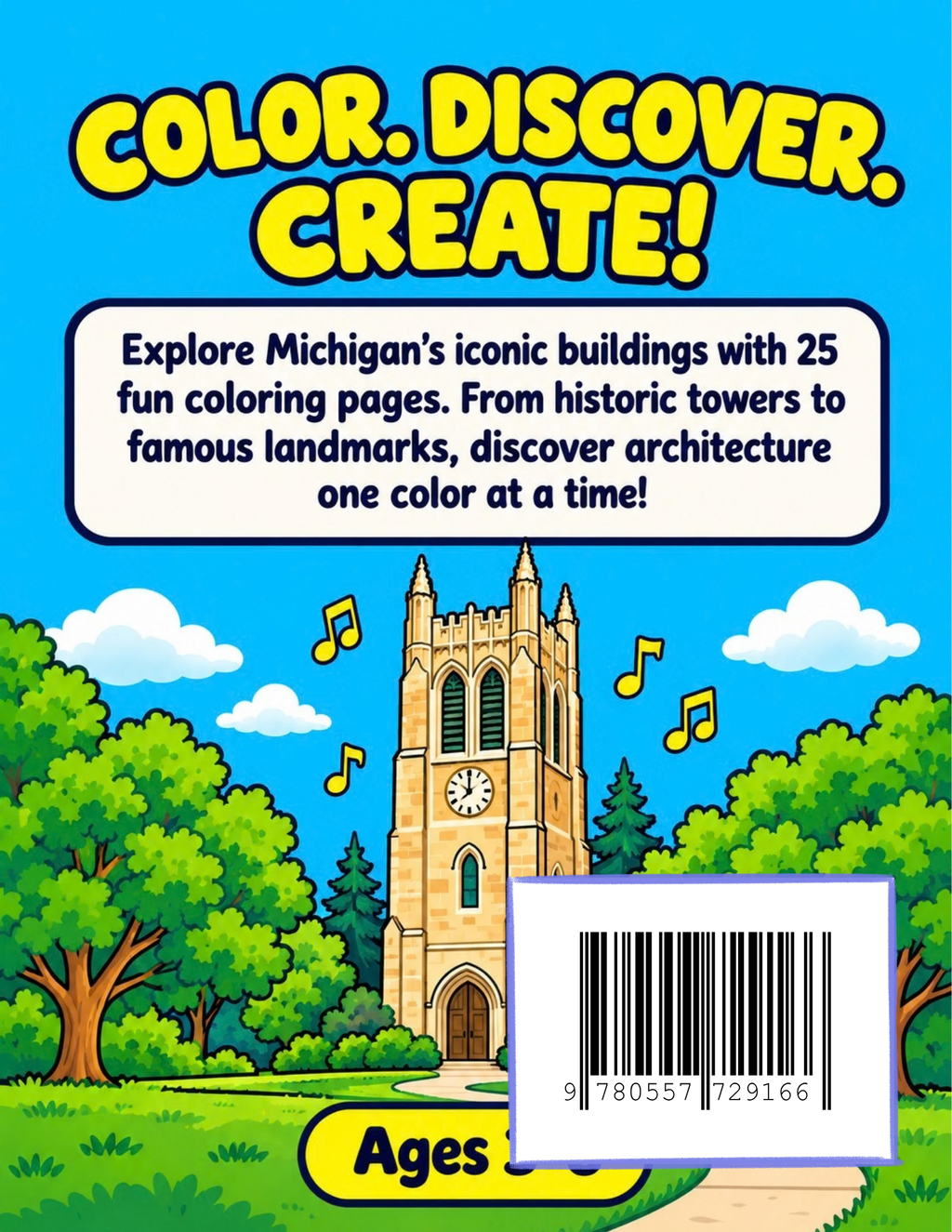 Michigan Architecture Coloring Book(Printable PDF Download)